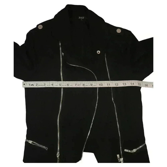 Alt. B Black Knit Moto Biker Motorcycle Jacket Size Small Grunge - Picture 13 of 14